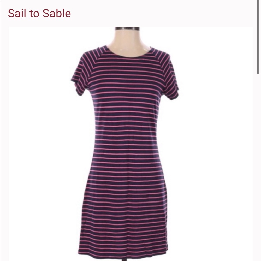 Sail To Sable Striped Tee Shirt Dress Size Small
